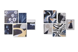 DKD Home Decor Set de 5 Cuadros Abstractos en Lienzo 25x2,5x25 cm