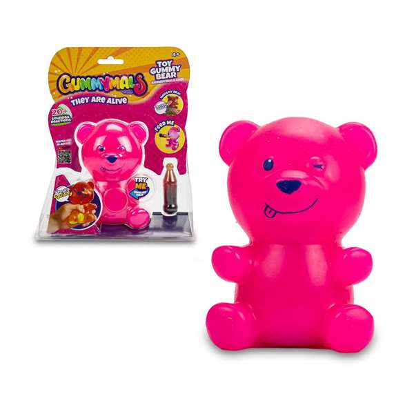 Famosa Osito Interactivo Gummymals con 20 Reacciones Diferentes, 4 Modelos Surtidos para Niños a Partir de 3 Años