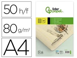 Liderpapel Bloc de papel milimetrado 210x297 mm 50 hojas 80 g