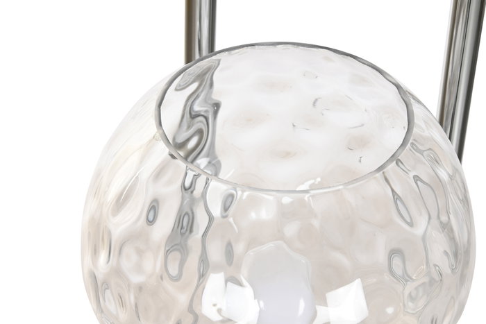 DKD Home Decor Lámpara de Pie Bowlas de Hierro y Cristal con 3 Bolas