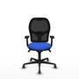 PIQUERAS Y CRESPO Silla de oficina Jorquera con mecanismo Sincro, Azul y Negro
