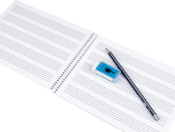 Liderpapel Bloc de Música Pentagrama 4mm Cuarto Apaisado 20 Hojas 100 g/m2