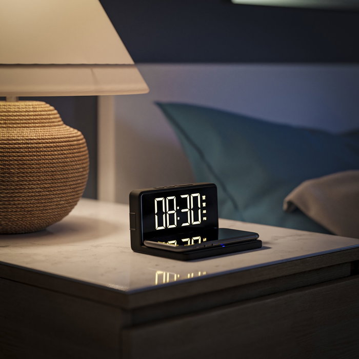 Mebus 25622 Reloj Despertador Digital con Cargador Inalámbrico Mebus 25622 Reloj Despertador Digital con Cargador Inalámbrico