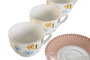 DKD Home Decor Conjunto de Taza y Platillo de Porcelana Floral