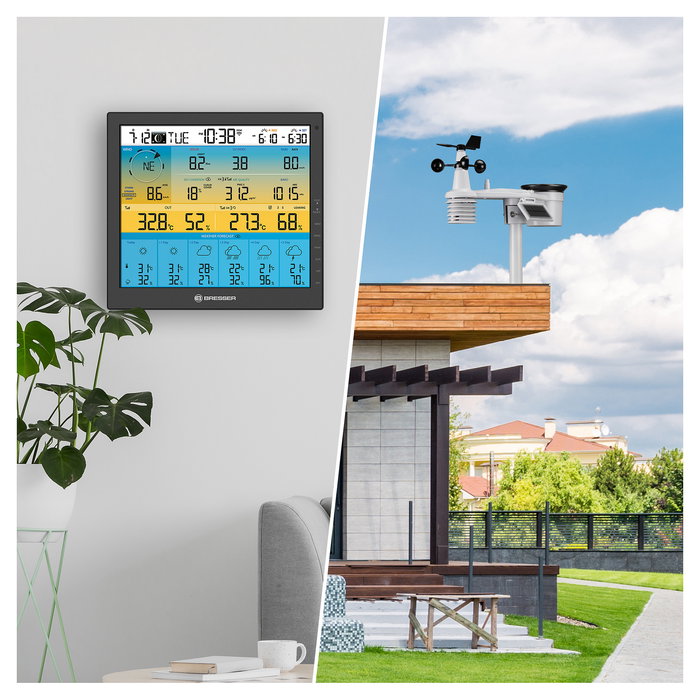 Bresser Estación Meteorológica 7-en-1 Solar 4cast Pro SF con Pronóstico y Sensor Exterior