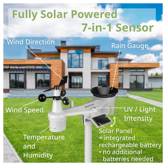 Bresser Estación Meteorológica 7-en-1 Solar 4cast Pro SF con Pronóstico y Sensor Exterior