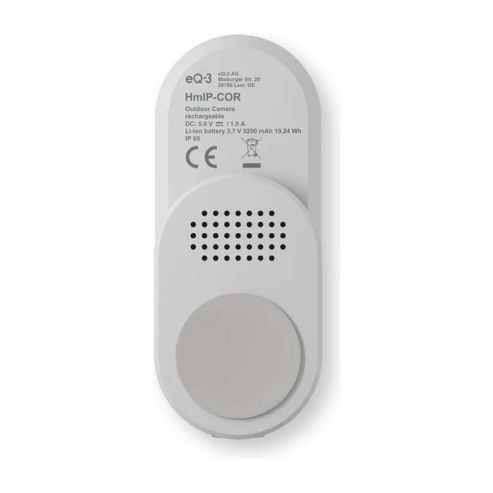 Homematic IP Akku-Auenkamera HmIP-COR Blanco/Negro 3MP WLAN