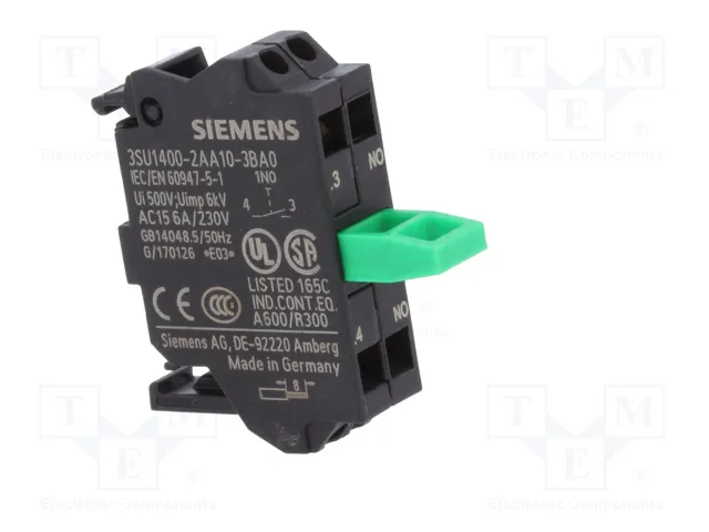 Siemens 3SU14002AA103BA0 Módulo de contacto con 1 elemento de conmutación 1S Siemens 3SU14002AA103BA0 Módulo de contacto con 1 elemento de conmutación 1S