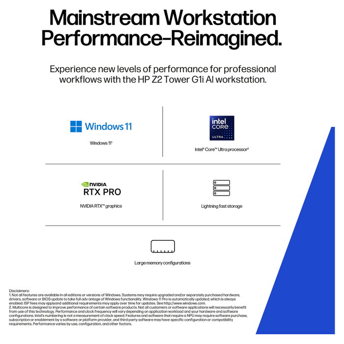 HP Z2 Tower G1i Workstation Intel Core Ultra 9 285K 64GB DDR5 2TB SSD NVMe PCIe 5.0 NVIDIA RTX 2000 Ada 16GB Windows 11 Pro 3J Garantía Onsite SmartBuy