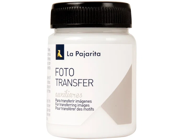 La Pajarita Foto Transfer Bote 250 ml Acabado Brillante Transparente para Lienzo Madera Tela Vidrio