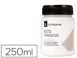 La Pajarita Foto Transfer Bote 250 ml Acabado Brillante Transparente para Lienzo Madera Tela Vidrio