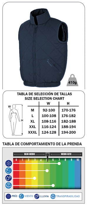 ROPA FRIO Chaleco de rombos azul marino XXXL ROPA FRIO Chaleco de rombos azul marino XXXL