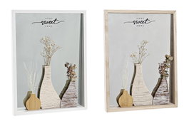 DKD Home Decor Decoración de Pared MDF Jarrones Surtido de 2 Unidades