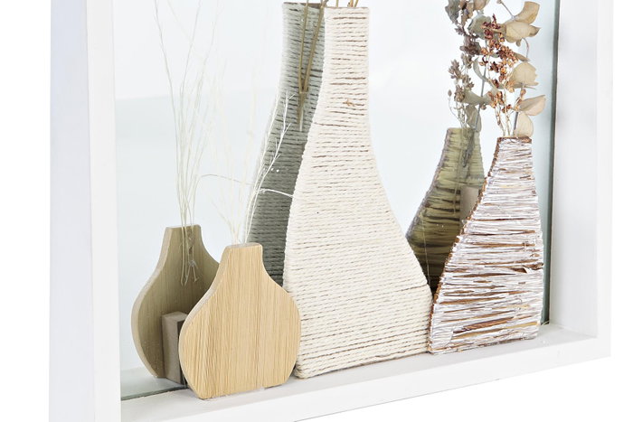 DKD Home Decor Decoración de Pared MDF Jarrones Surtido de 2 Unidades