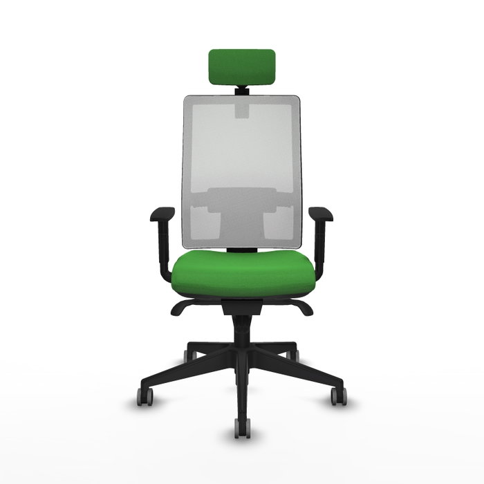 PIQUERAS Y CRESPO Silla de oficina Horna con mecanismo Sincro, Verde y Blanco