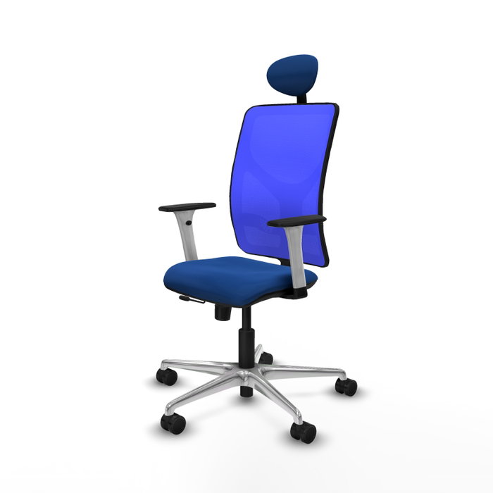 PIQUERAS Y CRESPO Silla de oficina Motilla Azul con mecanismo Sincro/Traslack