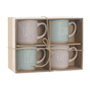 DKD Home Decor Set de 4 Tazas de Gres Rosa 355ml