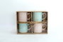 DKD Home Decor Set de 4 Tazas de Gres Rosa 355ml