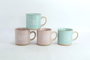 DKD Home Decor Mug Gres Rosa Azul 7 x 9.2 x 9.7 cm Set de 4 piezas 355ml