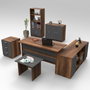 Hanah Home Conjunto Muebles de Oficina Elegante y Funcional Escritorio Armario Estantería Aparador Barroco Antracita Tablero Melaminado Duradero