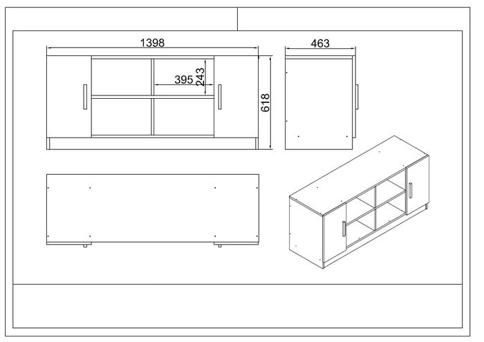 Hanah Home Conjunto Muebles de Oficina Elegante y Funcional Escritorio Armario Estantería Aparador Barroco Antracita Tablero Melaminado Duradero