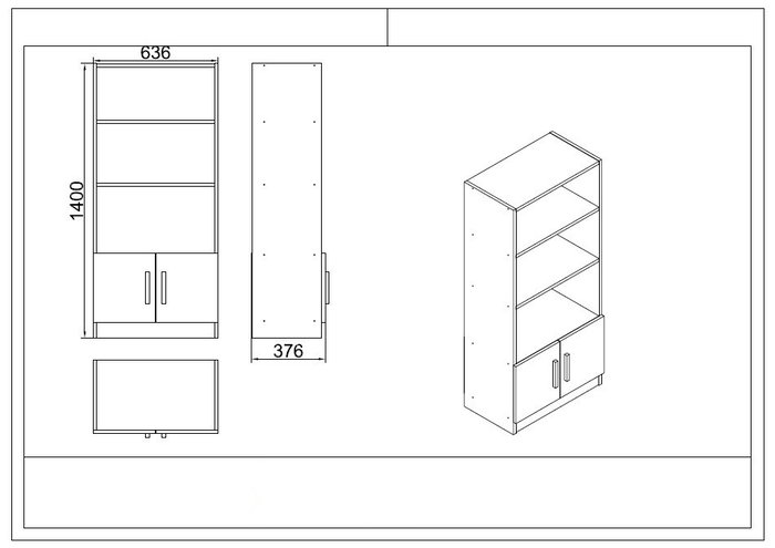 Hanah Home Conjunto Muebles de Oficina Elegante y Funcional Escritorio Armario Estantería Aparador Barroco Antracita Tablero Melaminado Duradero