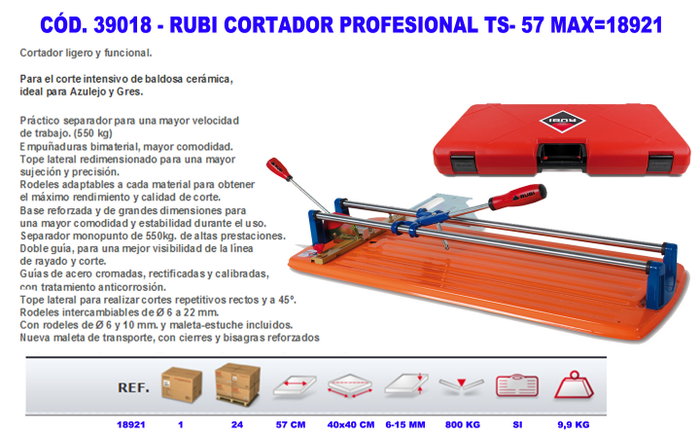 RUBI FINSTOCK TS-57 Cortador Profesional RUBI FINSTOCK TS-57 Cortador Profesional