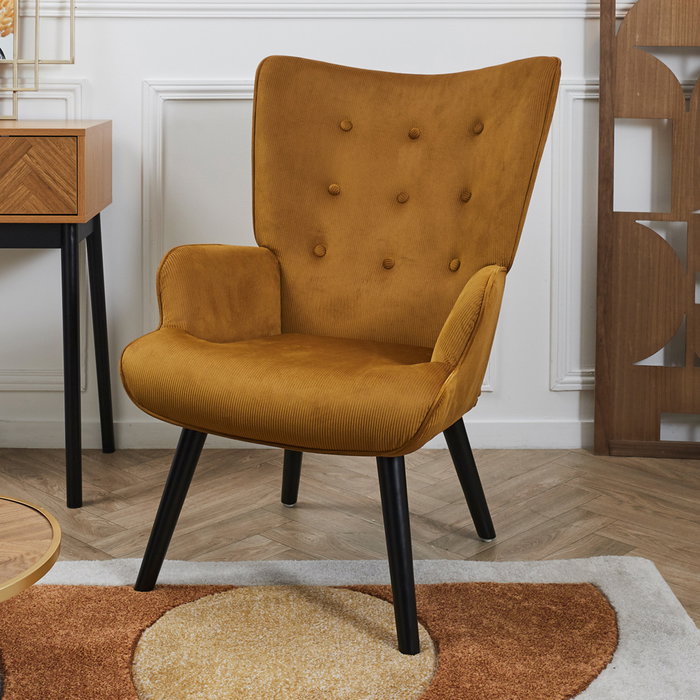 Home Deco Factory Butaca-sillón Giulia Mostaza