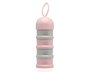 KioKids Dosificador Torre de Leche en Polvo Rosa y Gris 340 mL con 4 Compartimentos y Embudo