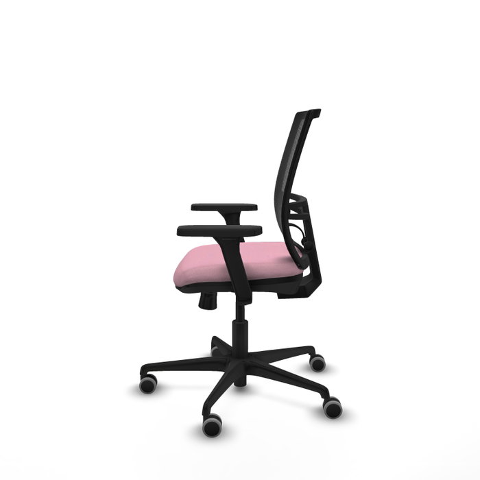 PIQUERAS Y CRESPO Silla de oficina Yunquera Rosa y Negro con Brazos 3D PIQUERAS Y CRESPO Silla de oficina Yunquera Rosa y Negro con Brazos 3D