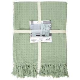 Home Deco Factory Manta Gofrada Verde Agua 130x160 cm 100% Algodón