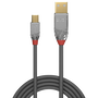 Lindy Cable USB 2.0 Tipo A a Mini-B Cromo Line, 3m, Gris