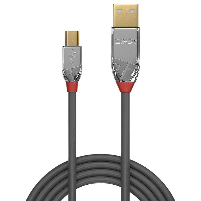 Lindy 3m USB 2.0 Type A to Mini-B Cable Cromo Line