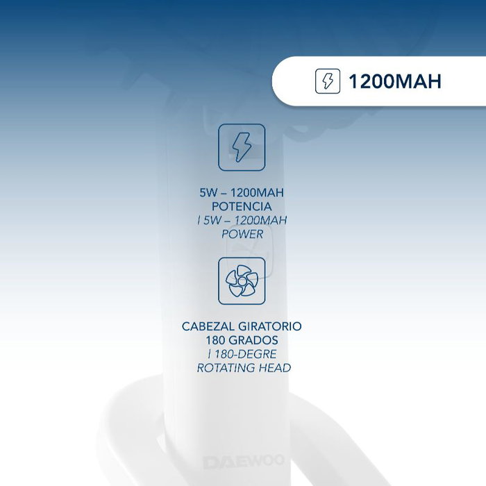 Daewoo Ventilador de Sobremesa con Clip, Orientable, 5W - Soporte para Mesa