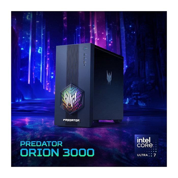 Acer Predator Orion 3000 PO3-665 Intel Core Ultra 7 265F, 32GB RAM, 1TB SSD, NVIDIA GeForce RTX 5070 12GB, Windows 11 Home, Torre Gaming