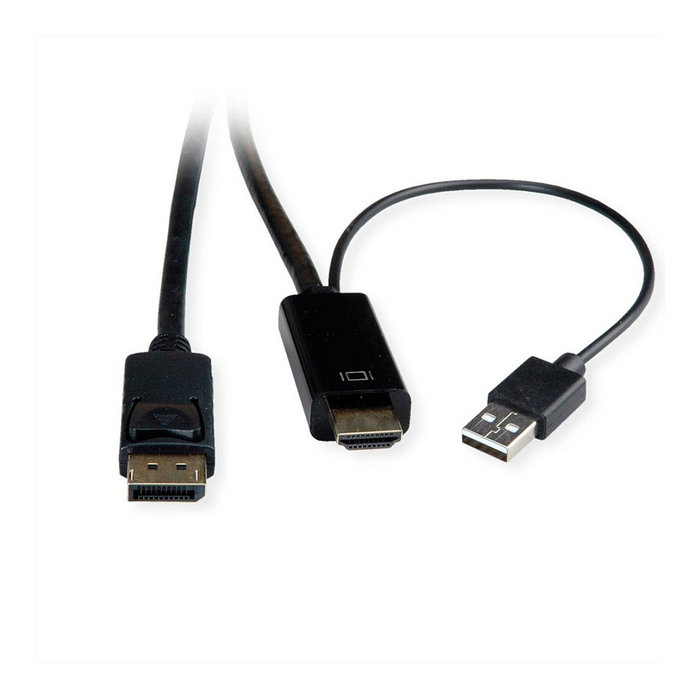 ROLINE Cable Adaptador de Video HDMI + USB a DisplayPort 1.2, 2 m ROLINE Cable Adaptador de Video HDMI + USB a DisplayPort 1.2, 2 m