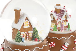 DKD Home Decor Bola Musical Navidad Fantasia Multicolor Resina Cristal 10 x 10 x 14 cm (4 Unidades)