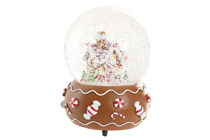 DKD Home Decor Bola Musical Navidad Fantasia Multicolor Resina Cristal 10 x 10 x 14 cm (4 Unidades)