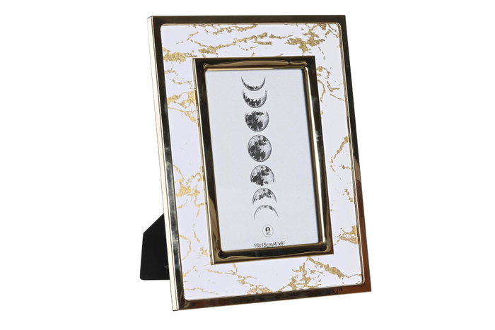 DKD Home Decor Marco de Fotos 10x15 Mármol Blanco y Dorado DKD Home Decor Marco de Fotos 10x15 Mármol Blanco y Dorado