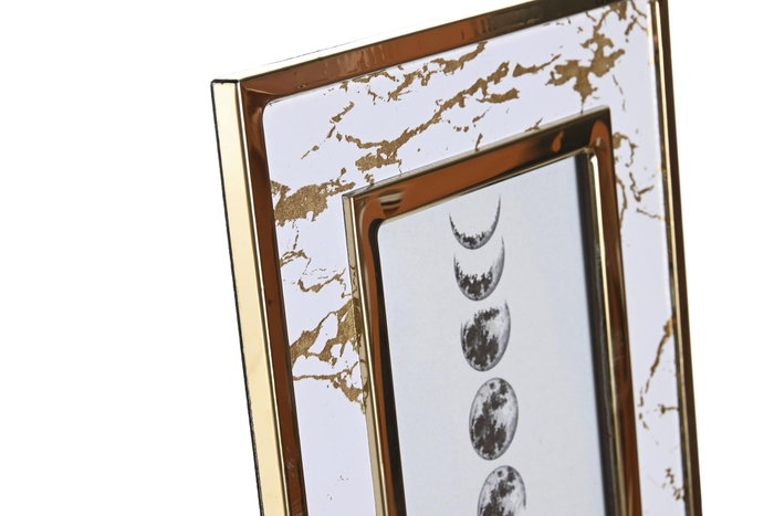 DKD Home Decor Marco de Fotos 10x15 Mármol Blanco y Dorado DKD Home Decor Marco de Fotos 10x15 Mármol Blanco y Dorado