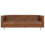 DKD Home Decor Sofá de Piel Cognac con Capitoné