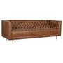 DKD Home Decor Sofá de Piel Cognac con Capitoné