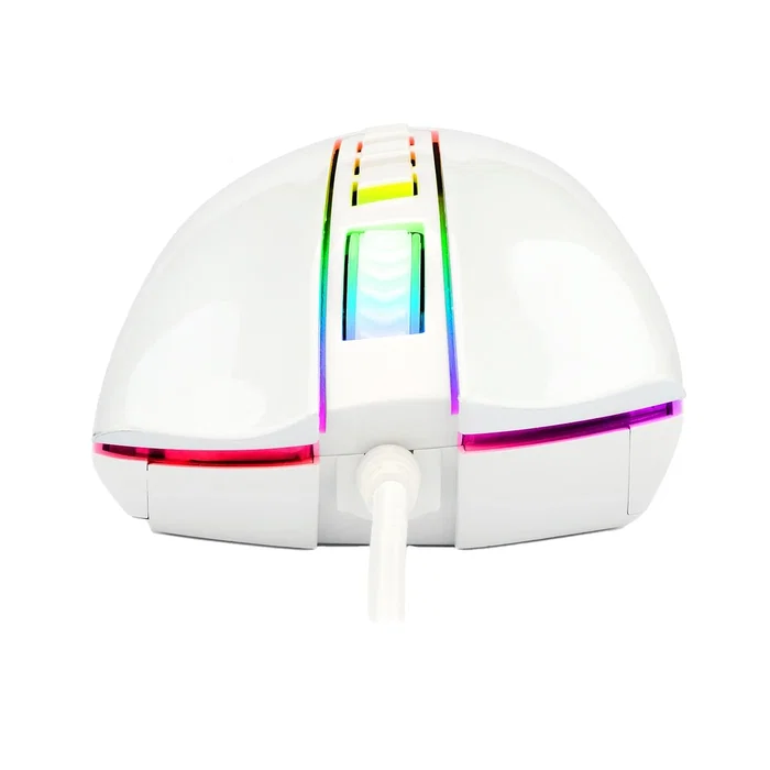 Redragon M711W Cobra Ratón Gaming RGB Blanco, Sensor PAW3327 12400 DPI, 7 Botones Programables, Cable 1.8m USB Tipo C, Ergonómico para PC