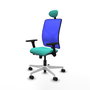 PIQUERAS Y CRESPO Silla de oficina Motilla Sincro/Traslack Turquesa y Azul