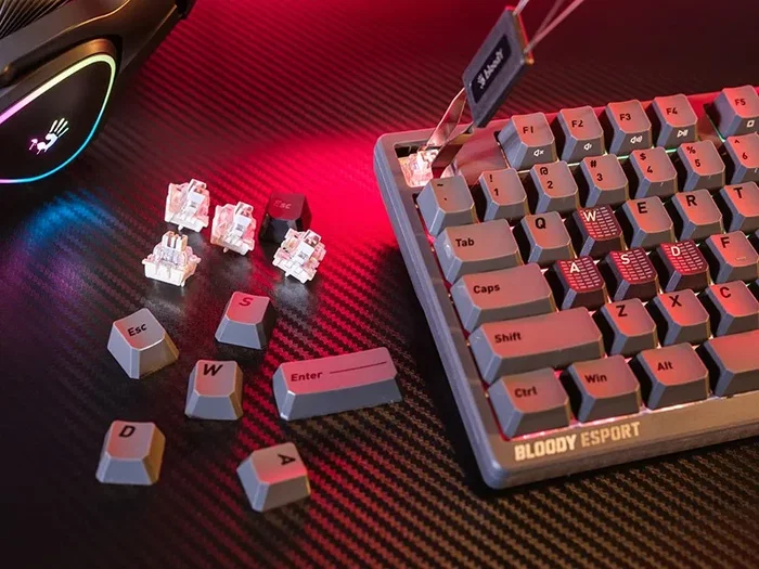 A4-Tech Bloody MS76 BLMS Teclado Gaming Magnético Gris 75%
