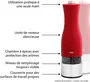Ade Molinillo Eléctrico de Sal y Pimienta ADE4260578581707, Acero Inoxidable/Plástico, Rojo, 22,5 cm
