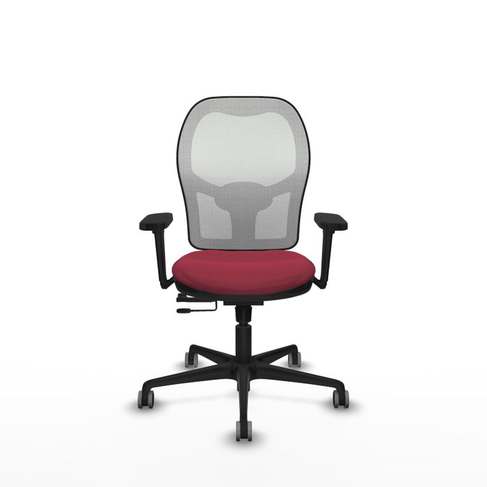 PIQUERAS Y CRESPO Silla de oficina Jorquera con mecanismo Sincro/Traslack, Granate y Blanco PIQUERAS Y CRESPO Silla de oficina Jorquera con mecanismo Sincro/Traslack, Granate y Blanco