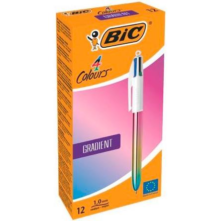 Bic Bolígrafo 4 Colores Gradient Cuerpo Blanco-Multicolor Punta Media Caja 12 Unidades Bic Bolígrafo 4 Colores Gradient Cuerpo Blanco-Multicolor Punta Media Caja 12 Unidades