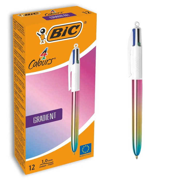 Bic Bolígrafo 4 Colores Gradient Multicolor Caja de 12 Unidades