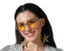 Gafas de sol redondas doradas con estrellas Glam Rock